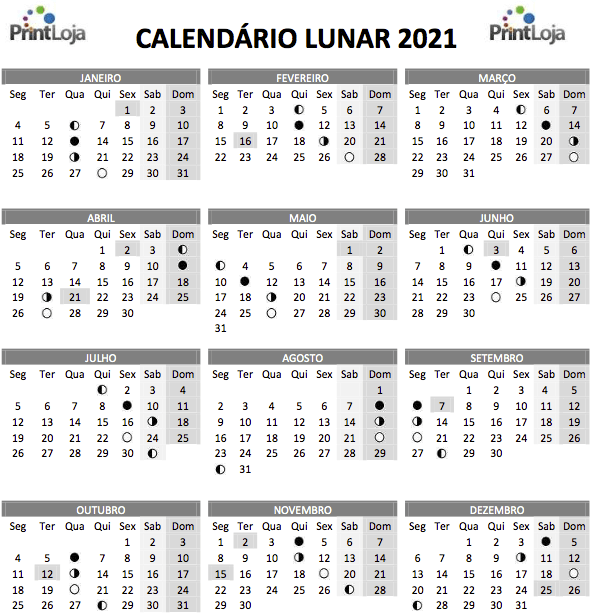 CALENDÁRIO 2021 COM FERIADOS NACIONAIS (Completo) 