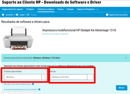 Instalar impressora hp 1516 sistema operacional