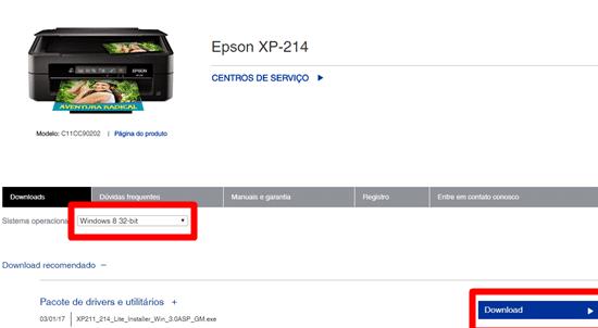 instalar impressora Epson xp 214 - 2