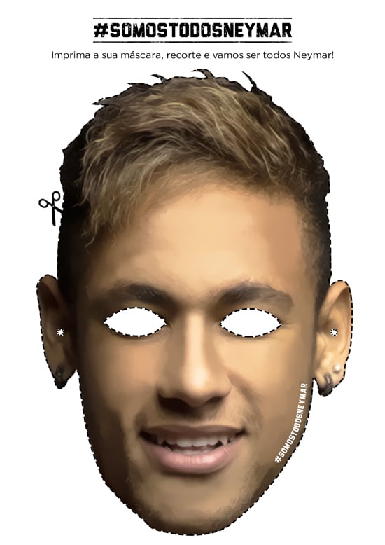 10) Máscara do Neymar para imprimir.