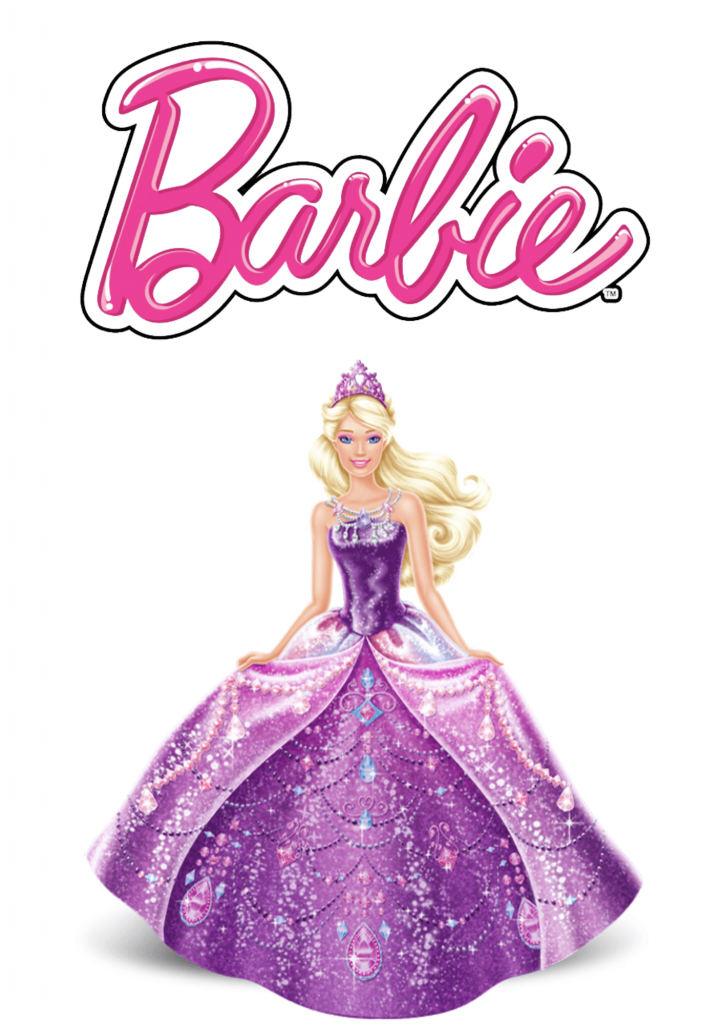 4) Topper de bolo da barbie lilás 