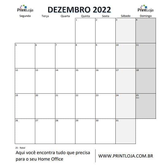 Calendário 2022